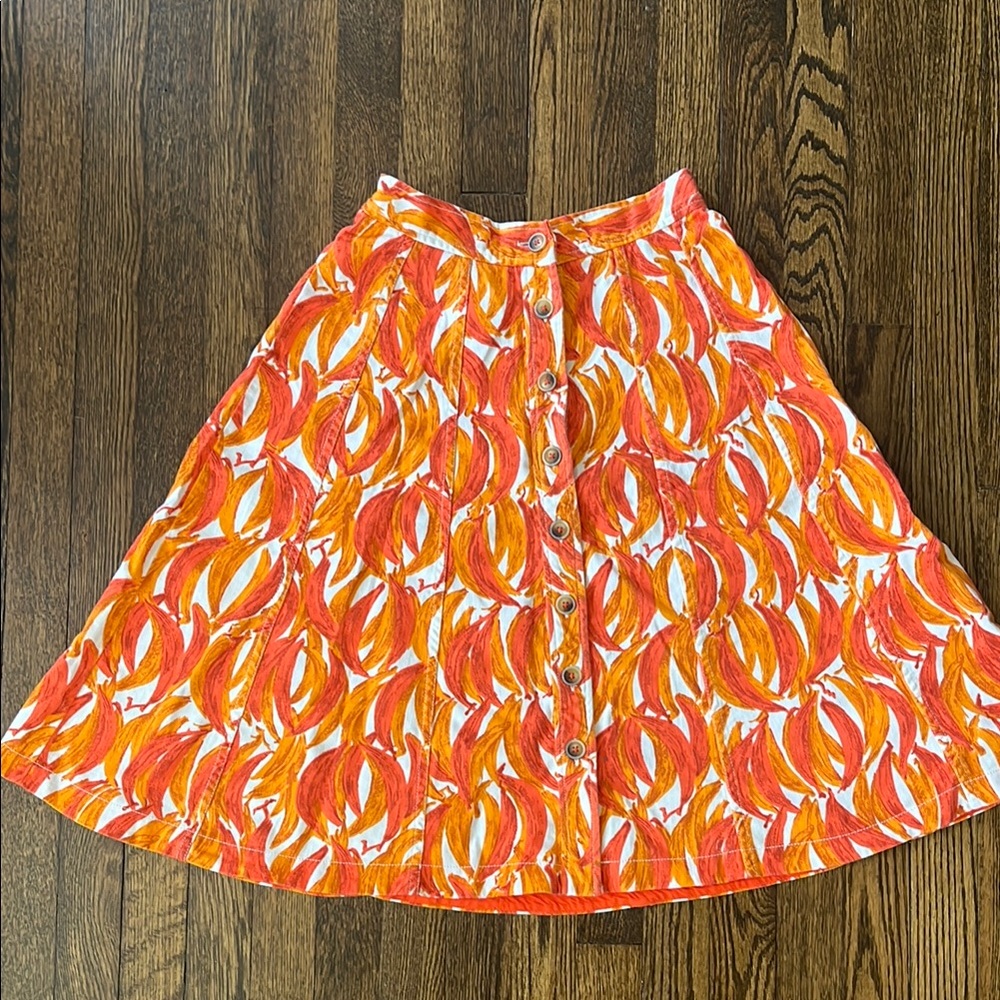Anthropologie vibrant patterned button-down skirt, NWOT